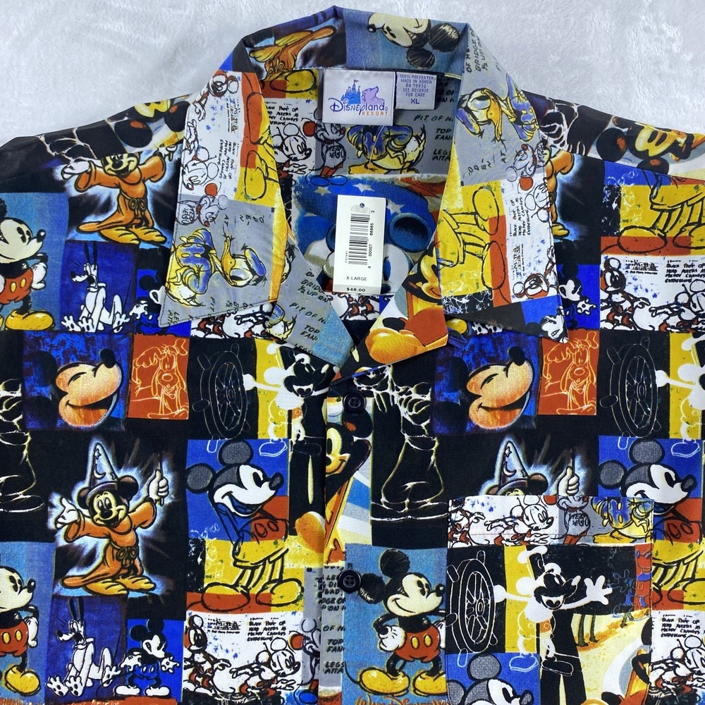 NWT Vintage Disney Resort Shirt Sz XL All Over Print Mickey Collectible Y2K